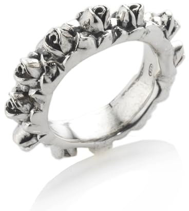 UNALOE SEDUCENTI EMOZIONI Ring Coronet Damen mit Rosenkranz aus 925er Silber, 16, Sterling Silber, Kein Edelstein