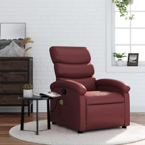 IKAYAA Massagesessel Fernsehsessel mit Liegefunktion Verstellbar Massage Sessel Wohnzimmer Relaxsessel Relaxliege Liegesessel Bequem Massagefunktion Massagestuhl Kunstleder