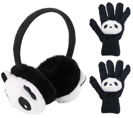 Cache-Oreilles Panda 1 Pièce, 1 Paire De S Panda En Peluche, Cache-Oreilles Thermiques En Peluche D'Hiver, Cache-Oreilles Pour Enfants, Ensemble Thermique Animal Mignon