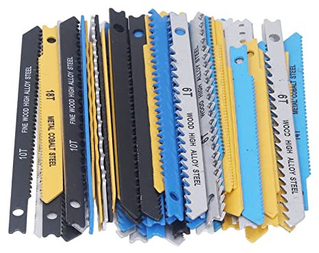 Juroupi 70 Pcs Jigsaw Vane/Wing Set 6 8 10 14 18 24 32TPI High Carbon Steel U Shank Jig Saw Blades for Wood Plastic Metal