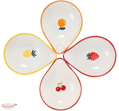 LIGIGWASH 4piezas Soporte Para Cucharas De Cerámica Diseño De Frutas Elegante y Funcional Descanso Para Utensilios La Cocina Apto Para Lavavajillas Para Decoración De Mesa