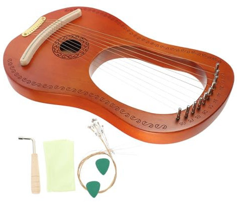 AKOOSY 1satz Antiker Stil Leierharfe Saiten Holz-korpus Handliches Saiteninstrument Für Musikliebhaber Inklusive Picks Für Anfänger Und Langlebige Klangqualität Und Resonanz