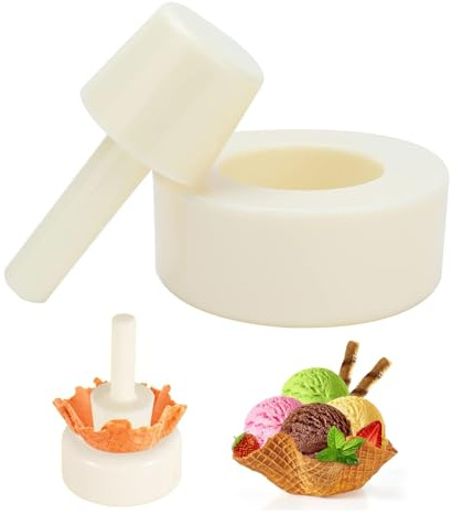 Stampo per Cono Gelato, 5 x 12 cm Stampi per Corno Crema in Plastica Rullo per Cono per Cialde Gelato Fai Da Te Rotolo di Uova Porta Gelato per Fare Waffle (#2)