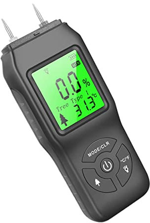 HOMSFOU Misuratore Umidità Legno Display Lcd Retroilluminato Tester Digitale Per Rilevazione Umidità Legna Da Combustibile e Muratura
