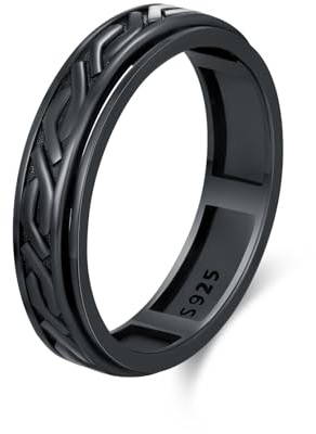 JFASHOP Keltischer Knoten Ring 925 Sterling Silber Filigran Spinner Ring für Frauen Anti Stress Relief Angst Ringe Keltischer Schmuck Geschenke für Herren