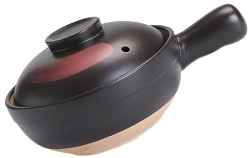 VALICLUD Pentola in Terracotta Per Stufati Casseruola Da Cucina Per Zuppe e Brasati Superficie Liscia Antiaderente Facile Da Pulire e Utilizzare Manico Portatile Per Sicurezza