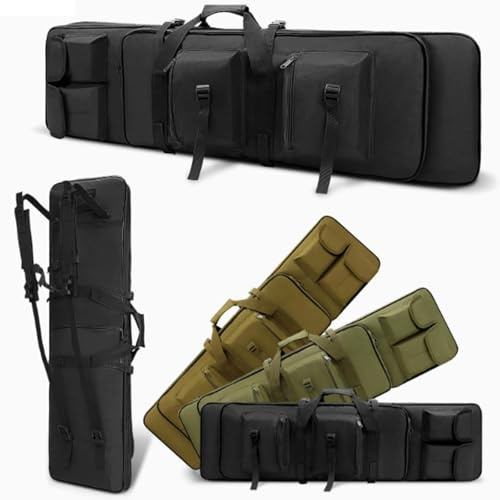 Funda Blanda para Rifle de Caza, Bolsa para EscBolsa de Rifle Táctico, Estuche de Transporte de Armas de Fuego con Almacenamiento de Pistolaopeta Doble Bolsa(Black,32in/81cm)