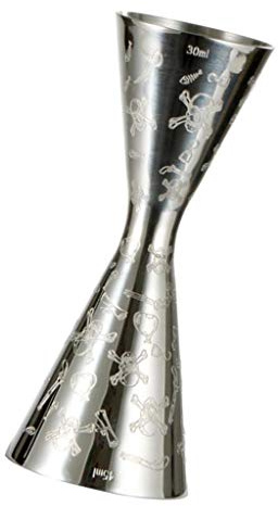 Misurino per cocktail e barista, in acciaio inox, 30 ml-45 ml, argento