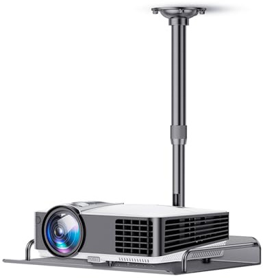 Yuehuamech Projector Ceiling Mount Tray Universal Projector Support Bracket with Cable Management Height Adjustable Ceiling Extending Projectors Tray Mount for Living Room Home