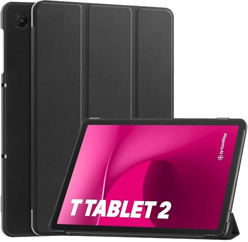 GIOPUEY Hülle Kompatibel mit Telekom T Tablet 2 10.1 Inch 2025, Flip Case [Bracket-Funktion] 360° Schutz - Black