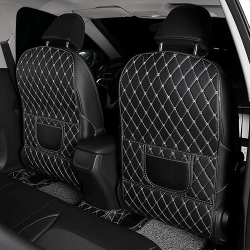 DAWANGHAIJUN 2 Stück Auto Rücksitz Anti Kick Pad für Mercedes Benz GLE Coupe 2020-2024, Leder Rückenlehne Anti-Kick Pads Anti-Kick-Pad Autositzlehne Auto Rückenlehne Schutz