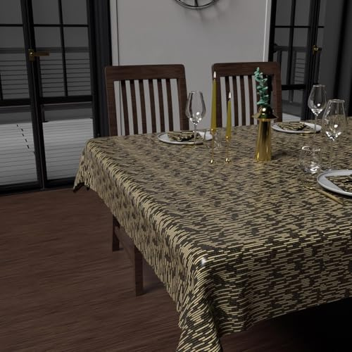 Soleil d'ocre, Nappe impriméé Anti-tâches Rectangle 150x200 cm Gold Noir