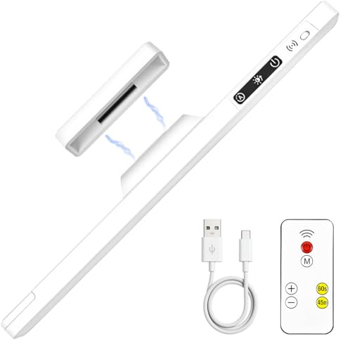 HOTUT Unterbauleuchte Küche Led mit Fernbedienung, USB Aufladbar Lichtleiste, 5 Farbtemperaturen, Dimmbar Schrankbeleuchtung, Magnetische Küchenlicht für Schrank, Kleiderschrank, Schreibtisch, Spiegel