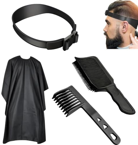 Ayuda para cortar el pelo, 4 unidades, peine para cortar el pelo, accesorios para peluquería, peine con capa de peluquería ajustable, plantilla de corte de pelo, peine de transición, ayudas de peinado