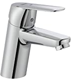 Roca Alfa Grifería para lavabo con tecnología Cold Start, grifo monomando de repisa con enlaces de alimentación flexibles, mezclador para cuarto de baño de fácil instalación, cromado, A5A3L25C00