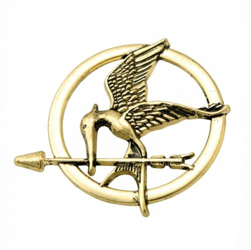 Die Tribute von Panem Retro Gold und antike Bronze Spottdrossel Pin Modelegierung Brosche für Männer und Frauen