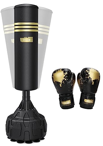 Dripex Sac de Frappe Boxe Adulte sur Pied 165 cm 12 ventouses et Gants