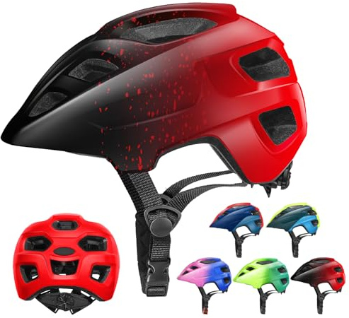 Kids Helmet, RaMokey Kids Bike Helmet for Boys Girls, Cycle Helmet with Visor for Kids 5-14, Childrens Bike Helmet Bicycle Cycling Helmet Kids (50-56CM)