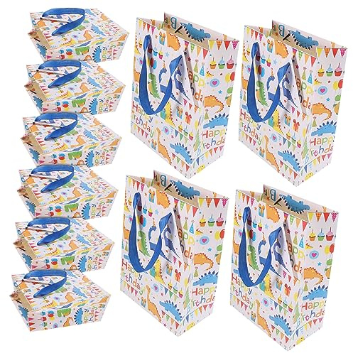 Healeved 10pezzi Sacchetti per Doni con Manici in Carta per Feste Compleanno Sacchetti Porta Caramelle Maniglie
