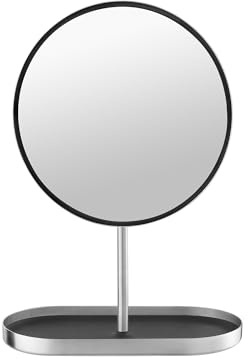 blomus Kosmetikspiegel MODO | Schminkspiegel aus mattem Edelstahl | 10L x 20B x 28H cm | Make-Up Spiegel mit beweglicher Spiegelfläche | 5-Fach Vergrößerungsspiegel