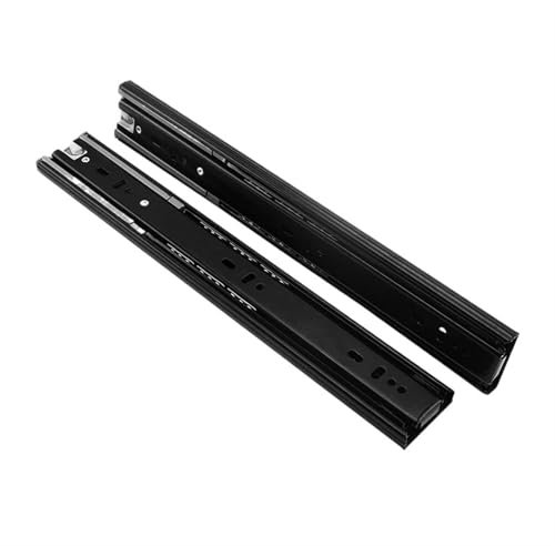 Soft-Close-Unterbau-Schubladenschienen, Push to Open Vollauszug, grifflose Seitenmontage, Kugellager, Schienenführung, Teleskop-Schubladenschienen (30,5 cm, Silber/Schwarz)