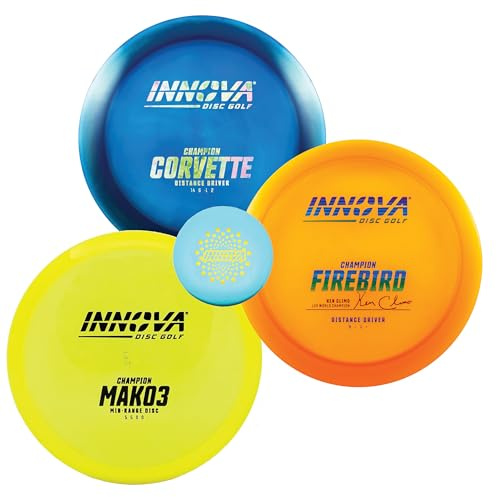 Innova Disc Golf Set 3 Pack – Professional Disc Golf Set with Disc Golf Drivers and Mid-Range, Champion Mako3, Champion Firebird, Champion Corvette and Mini