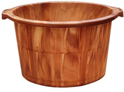 Harilla Fußbad Eimer Fußbad Fuß Waschen Eimer SPA Entspannung Multifunktionale Fuß Wanne, Braun Höhe 23cm
