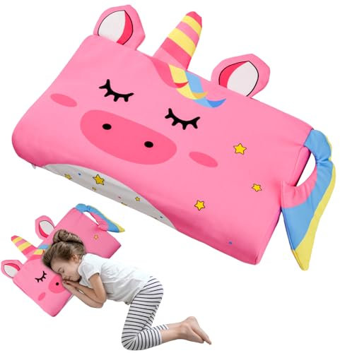 YAOZUP Almohada para Niños, Almohada Bebe, Cojin Bebe con, Almohada Infantil con Funda, Diseño Ergonómico, Transpirable, Hipoalergénico, Ideal para Niños de 3 a 12 Años