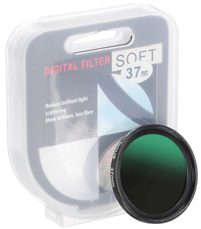 PATIKIL 37mm Filtro Nebbia, Filtro Diffusione Sognante Effetto Nebbia Filtro Obiettivo Fotocamera Vetro Ottico Sottile con Tappo Obiettivo per Video Vlog Fotografia Ritratto, Nero
