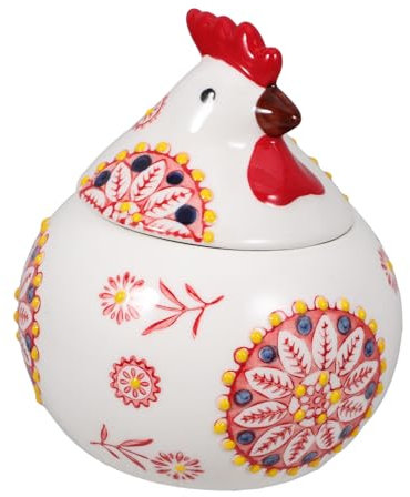 Gatuida Pot à épices pots à biscuits en céramique pot de Pâques joli pot à biscuits sucrier avec couvercle boîte à biscuits coq boîtes en céramique de Pâques ancien sucrier