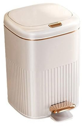 Ressm 10L Luxury Pedal Trash Can for Bathroom, Large Capacity Waterproof Kitchen Recycle Bin with -Type Lid