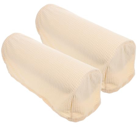TOPPERFUN Fundas para Brazos de Sofá Elásticas 2 Piezas de Poliéster Beige