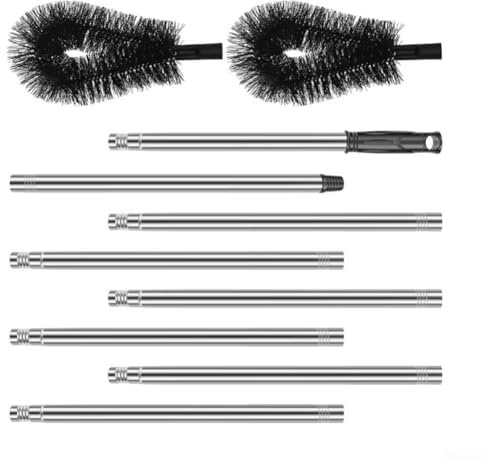 Pulitore per grondaie con asta telescopica regolabile e testine sostituibili per la manutenzione del tetto e la pulizia dei detriti