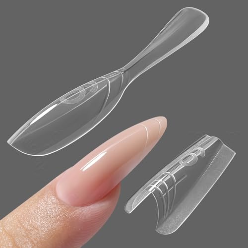 sandwich originaux formes doubles,240ps moule d'ongles pour l'extension rapide des ongles, 15 tailles forme en plastique, outils d'art des ongles de salon(W558-Almond)