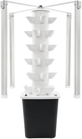 soudesileim Tour hydroponique à 6 niveaux avec 30 trous de plantation et lumière LED, système hydroponique vertical avec réservoir d'eau de 10 l, pour salade et légumes à la maison (réservoir d'eau