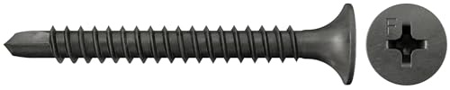 fischer Tornillo de montaje rápido 3,5 x 35, tornillo especial con correa con punta de perforación, cabeza de trompeta, rosca fina y accionamiento Phillips PH, para montaje de placas de yeso en