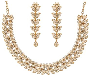 Touchstone Hollywood Glamour weißen Kristallen Paisley-Motiv Grand Schmuck Halskette Antik für Damen
