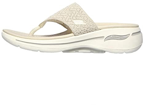 Skechers Damen Go Walk Arch Fit Weekender Sandale, Natural Textile, 39 EU