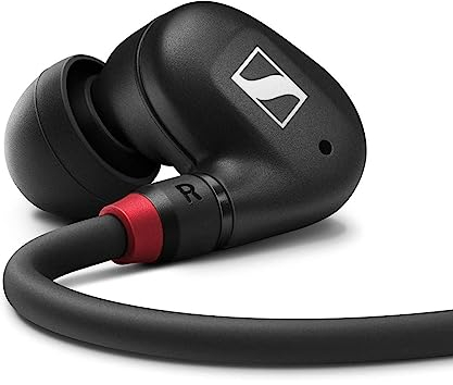 Sennheiser IE 100 PRO BLACK In-Ear Monitors | Dynamic 10mm Broadband Transducer for Powerful, Precise Monitoring | 1.3M Cable & S/M/L Silcone Adaptors Included | Black (508940)
