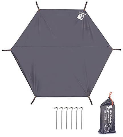 HIKEMAN Camping Tarp Tent Footprint - Multi-Purpose Waterproof Outdoor Groundsheet, Hexagon Ground Covering Mat Tent & Awning Carpet For Camping Hiking Picnic (XL)
