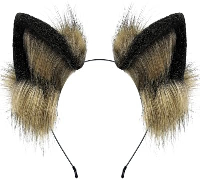 ZFKJERS Haarreif mit Fuchs-Wolfs-Katzenohren für Erwachsene, Cosplay-Kostüm-Haaraccessoire für Halloween