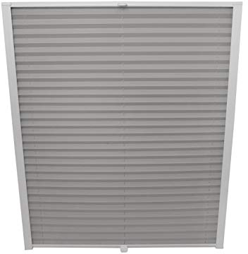 ondeco Dachfenster Plissee zum Bohren passend für Velux Fenster Plisseerollo Faltrollo verspannt Zubehör Hellgrau C02 - B: 38,3cm x H: 54cm