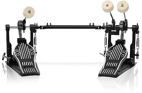 Ktaxon Double Bass Drum Pedals, Double Chain Drum Step on Hammer for Drum Set and Electronic Drums, Black