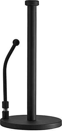 SOTECH Küchenrollenhalter aus Edelstahl (stehend) mit schwarzer Oberfläche, Papierrollenhalter 34 cm hoch, Stabiler & langlebiger Küchenpapierhalter, Rollenhalter mit Klemmbügel