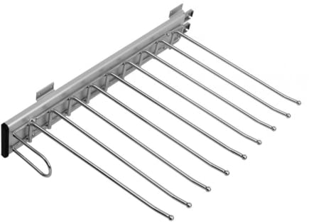 DOJA Barcelona | AUSZIEHBARER HOSENBÜGEL | 9 Positionen Links | Ausziehbare Kleiderstange | Ausziehbarer Kleiderbügel, Organizer Garderobenstange, Hosenaufhängung, Hosenhalter platzsparend