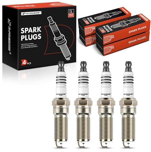 A-Premium Iridium Platinum Spark Plugs Compatible with Chevrolet Malibu, Colorado, HHR, Cobalt & GMC Canyon & Isuzu i-280/290 & Pontiac G5, G6, Grand Am, Pursuit, Solstice & Saturn Aura, Pack of 4