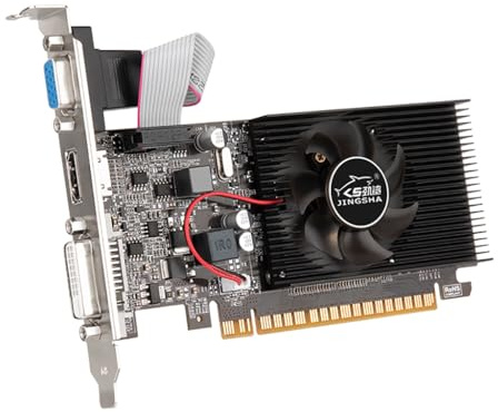 JMT PCie 2.0 x16 Independent GT610 1GB Scheda Grafica DDR3 Memoria VGA per Desktop Small Case Gaming