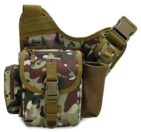 Kabxhueo Taktische Umhängetasche Schultertasche Molle Militärisch Crossbody Bag Wasserdicht Sling Rucksack Multifunktional Messengerbag Gürteltasche für Outdoor Wandern Fishing