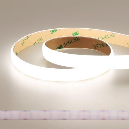 JOYLIT PRO+ Striscia LED Diffuso 24V 5M Doppia File 4000K Impermeabile | 560LED/M, Bianco Naturale, 24W/M 1970LM/M Alta Luminosità Senza Punti CRI 92+ COB Nastri LED per Affari, Casa(Solo Stip LED)