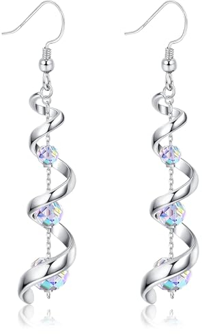 YADOCA Ohrringe Silber 925 Hängend für Damen, Kristall Lang Tropfen Ohrringe Schmuck Geschenke für Sie
